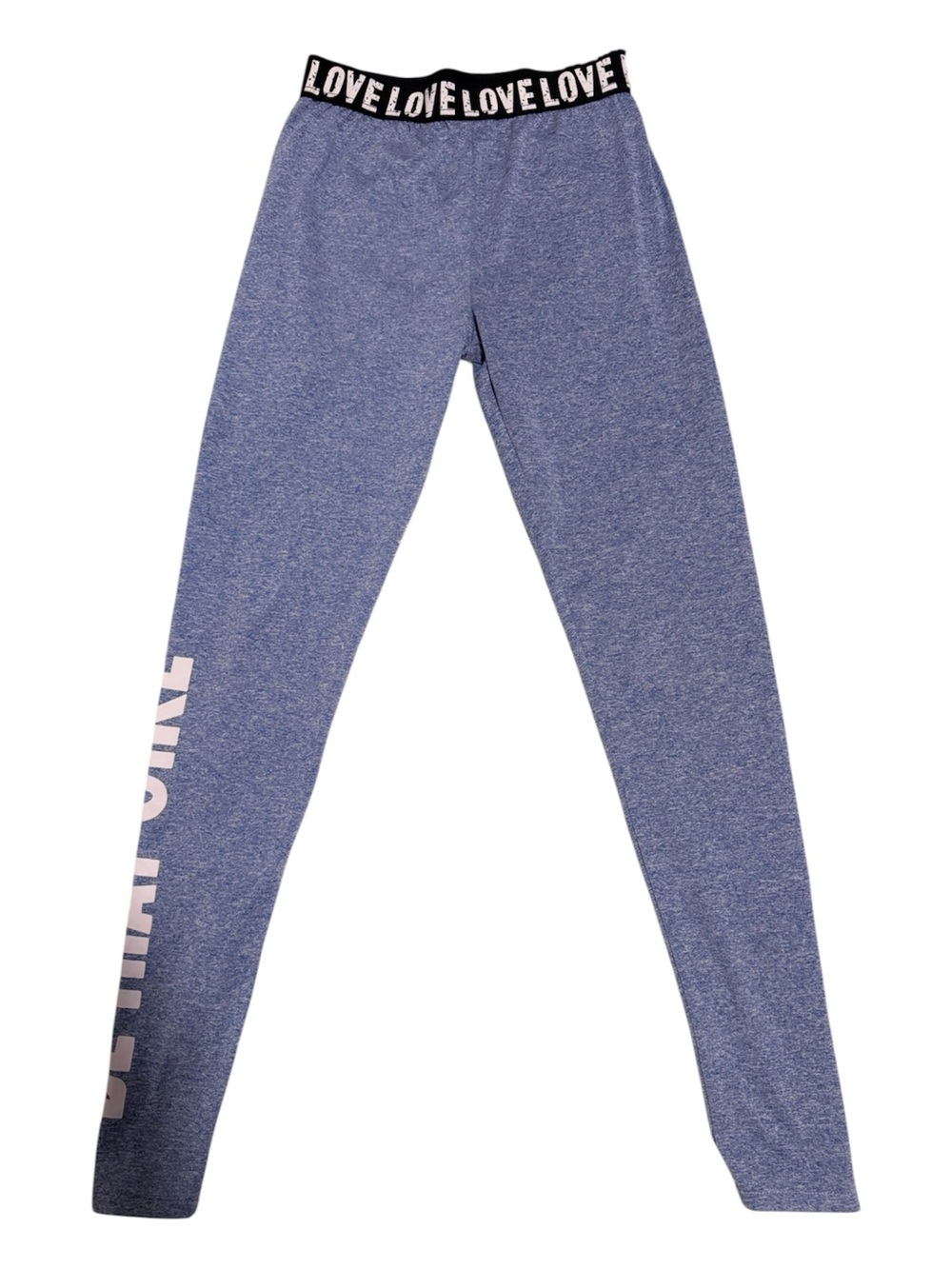 SHEIN Heather Blue Leggings with LOVE Elastic Waistband